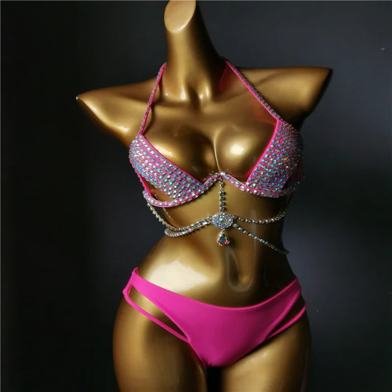 Rhinestones Bikini Set