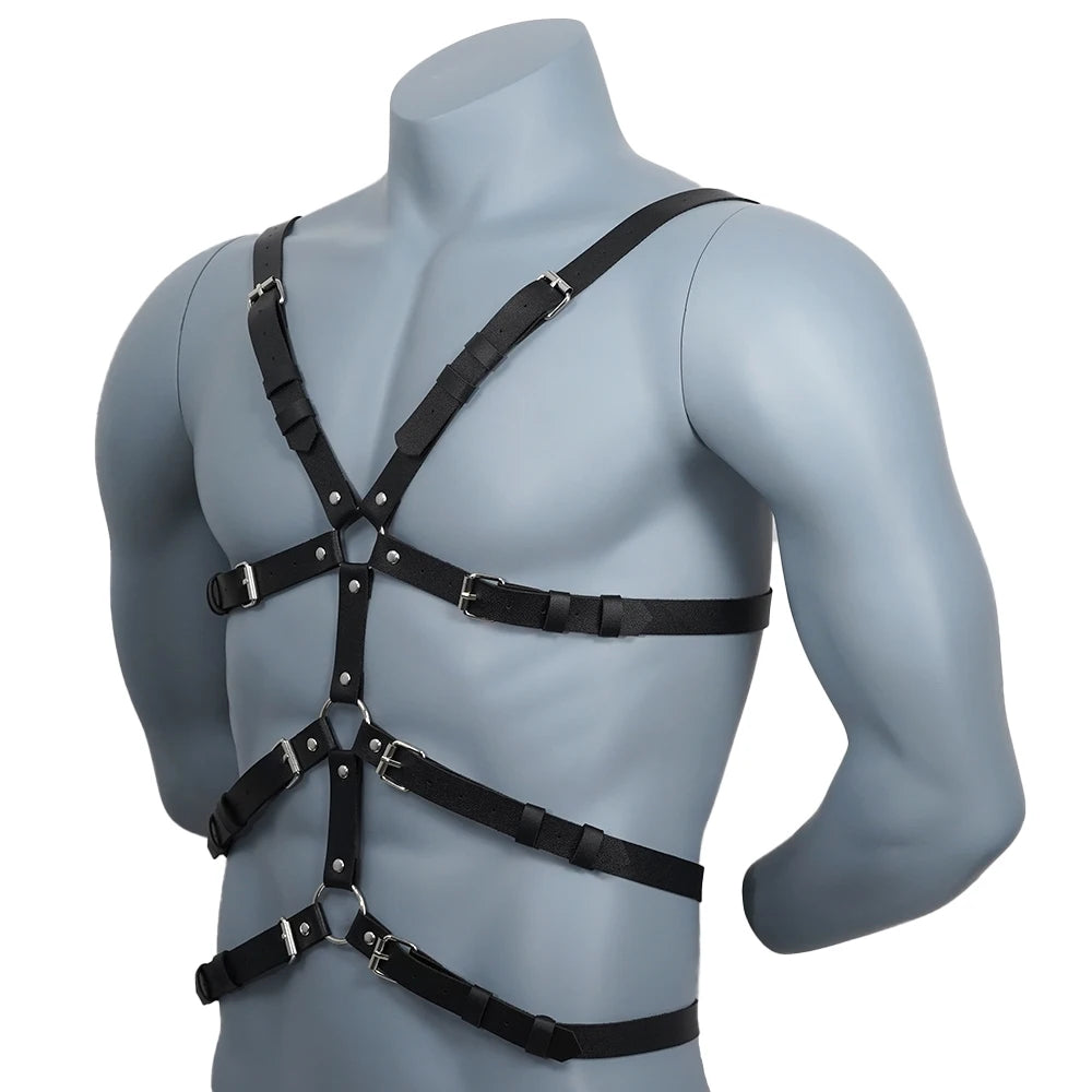 BDSM Leather Harness Belt