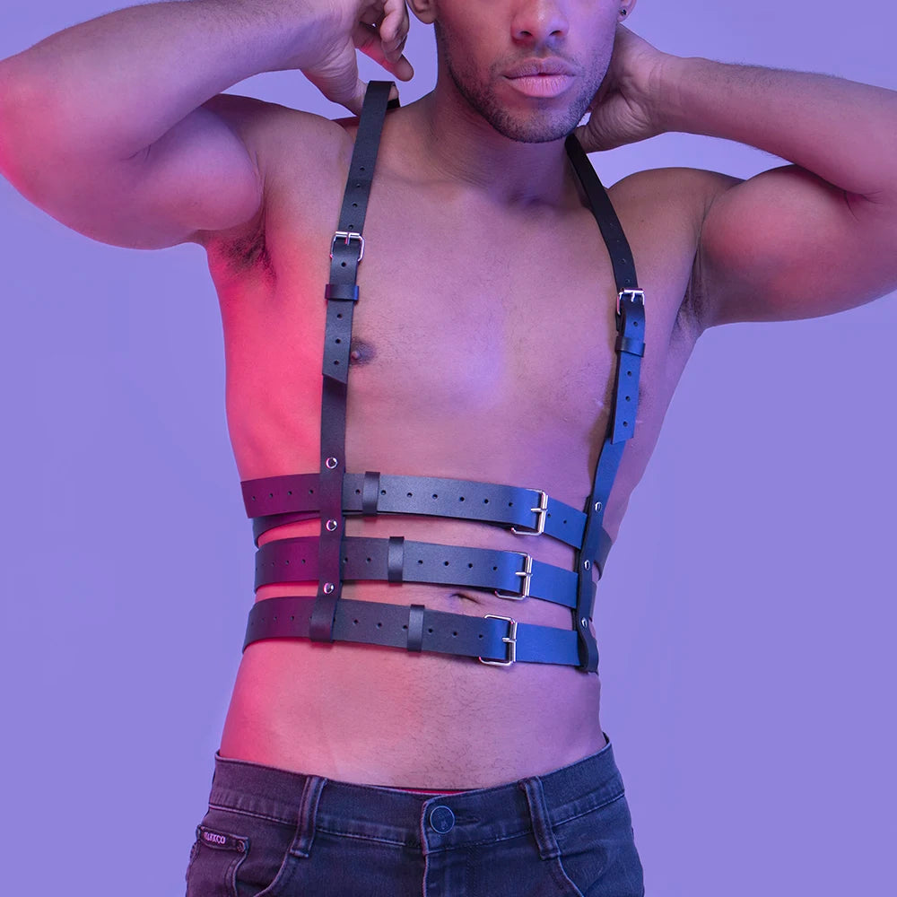 BDSM Leather Harness Belt