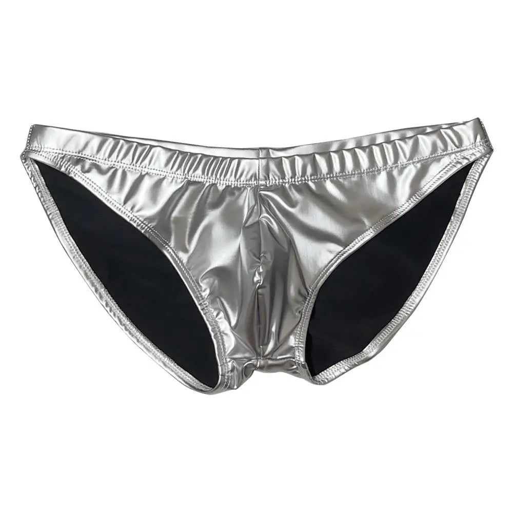 Low Waist Leather Men Briefs