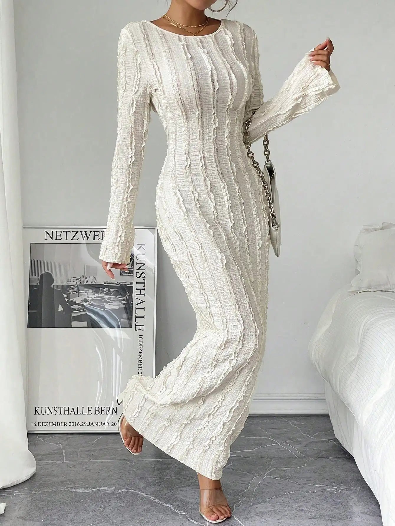 Long sleeve sheath dress