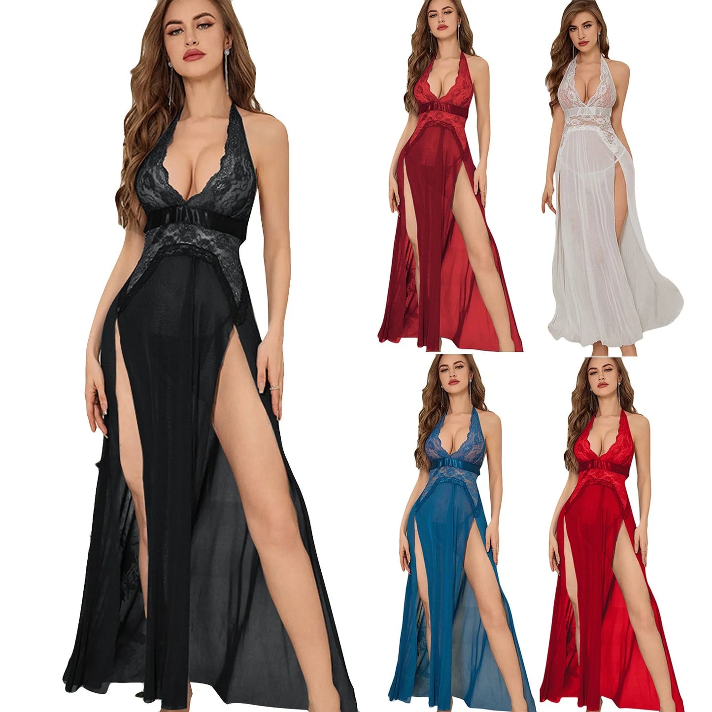 Long Robe Lace Lingerie