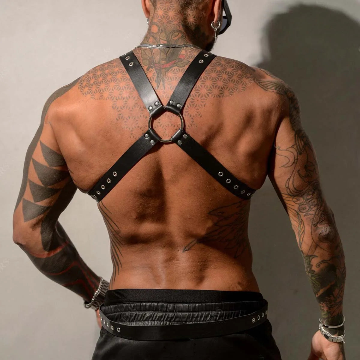 Men Leather Vest Body Bondage