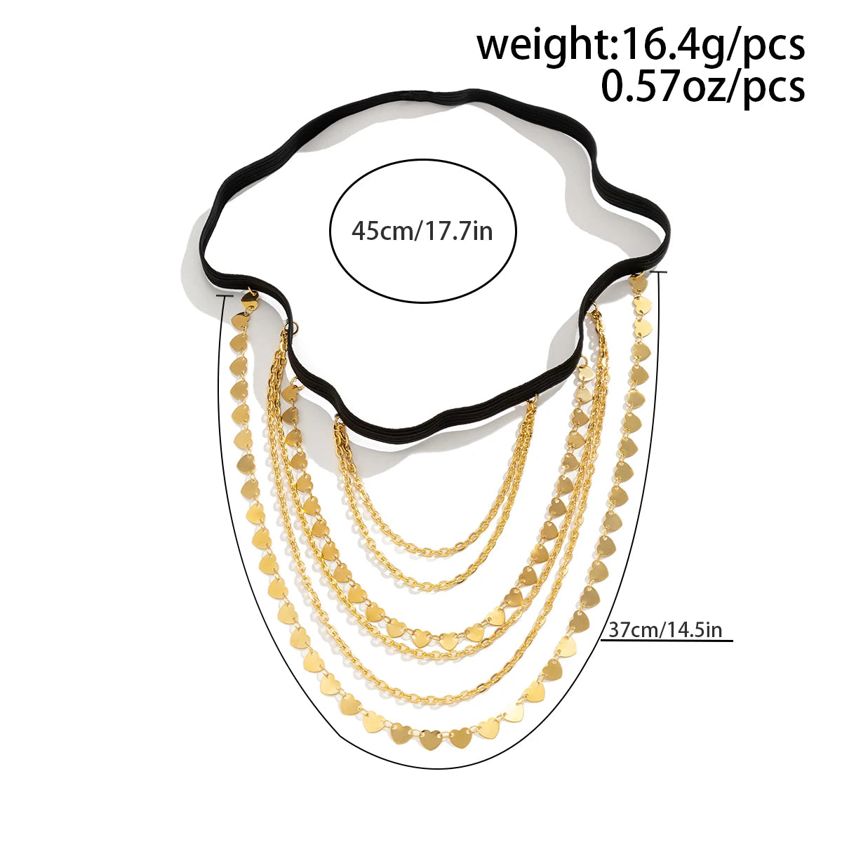 Multilayer Heart Charm Thigh Leg Chain