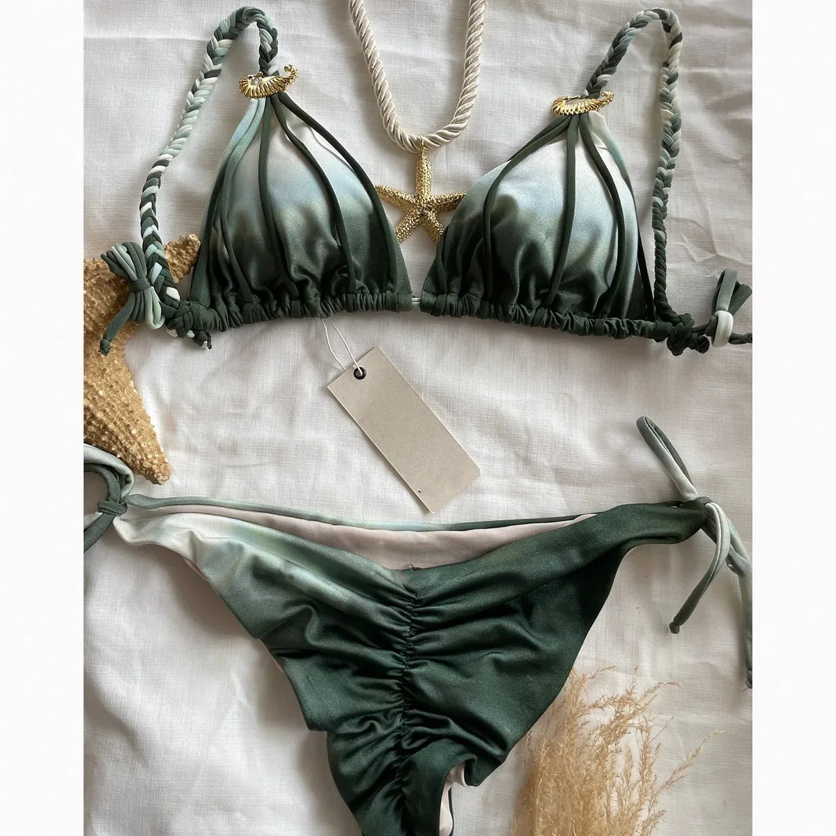 Tie dye split style swimwear