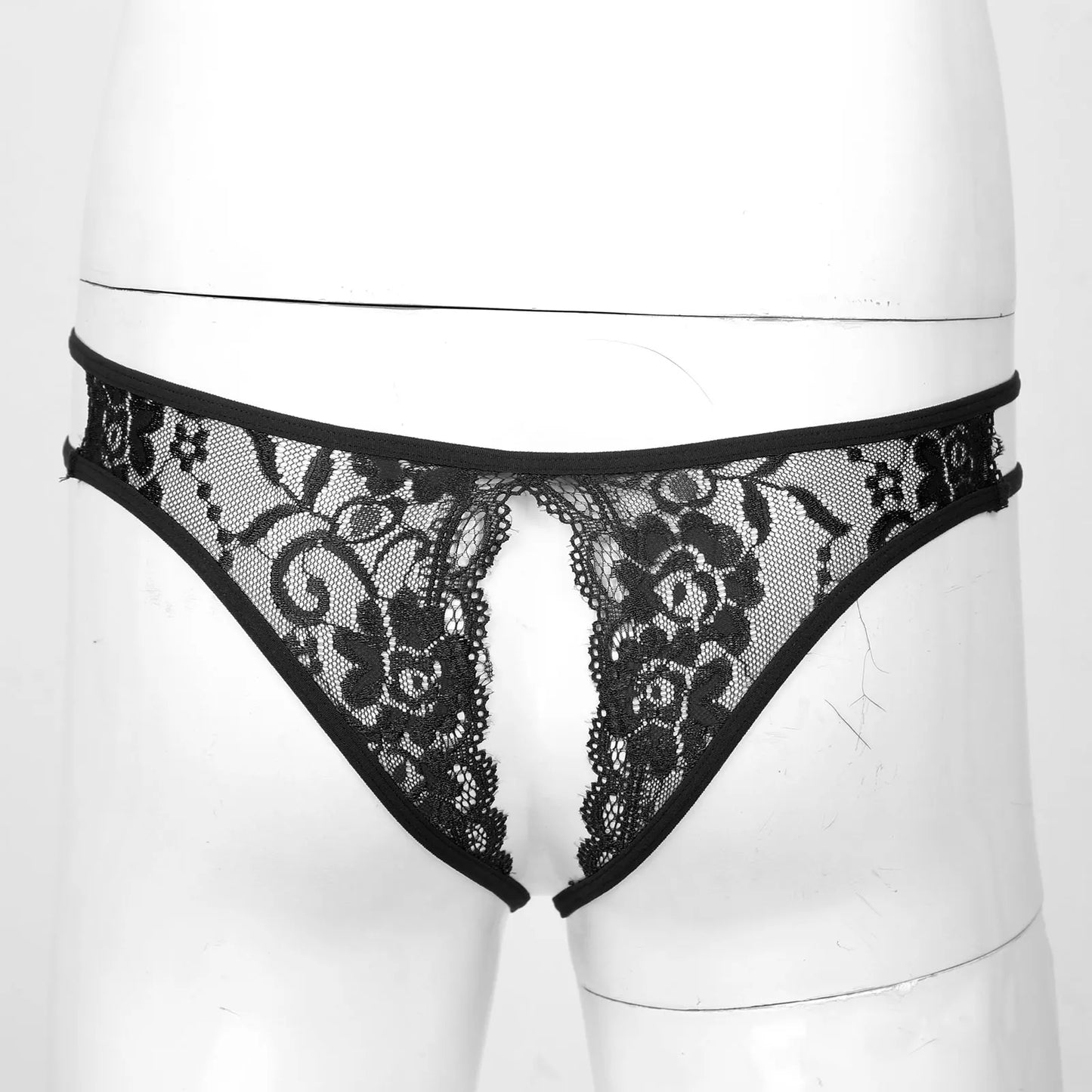 Mens Floral Lace T-back Manties