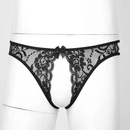 Mens Floral Lace T-back Manties