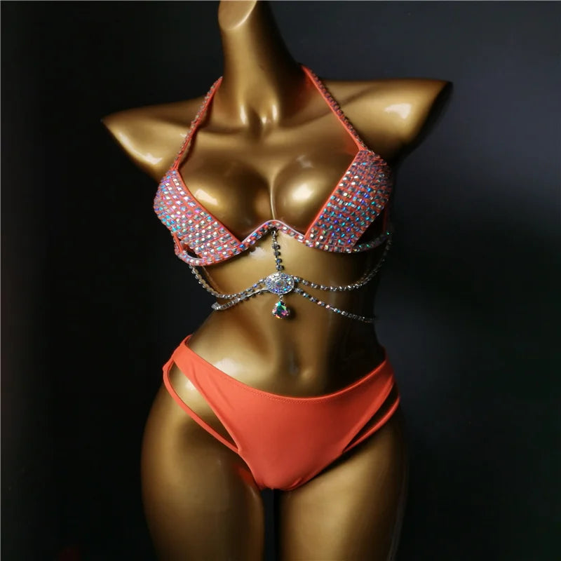 Rhinestones Bikini Set