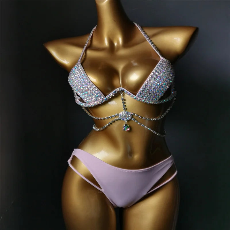 Rhinestones Bikini Set