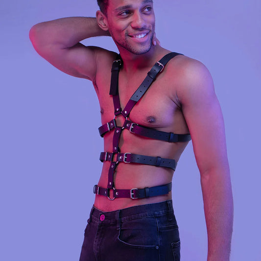 BDSM Leather Harness Belt