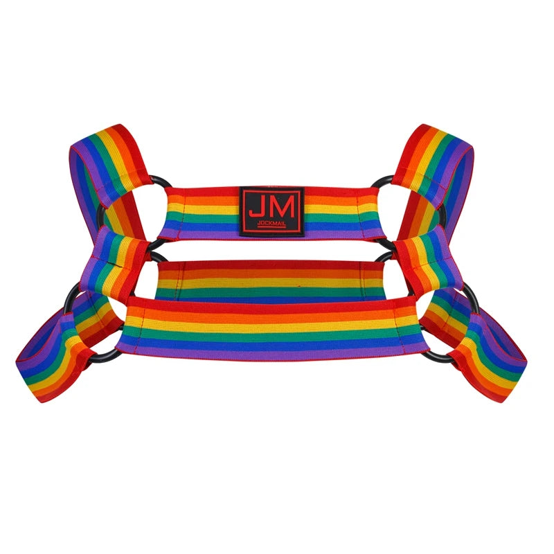 Rainbow Pattern Mens Harness Sets
