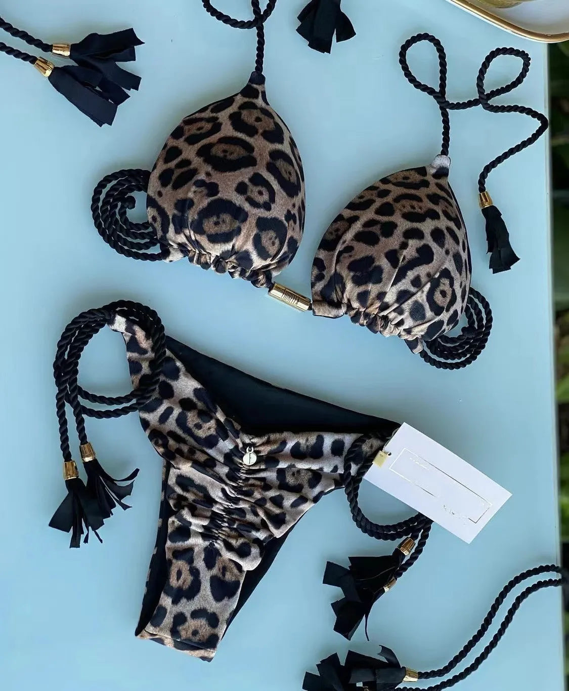 Printed Bikini Split Swimsuit