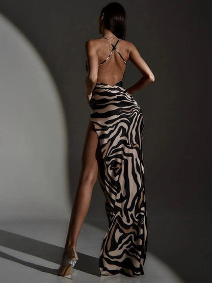 Zebra Pring Maxi Dress