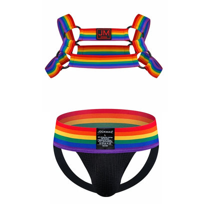 Rainbow Pattern Mens Harness Sets