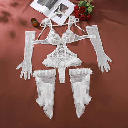 Vintage Lace three-piece Lingerie Set
