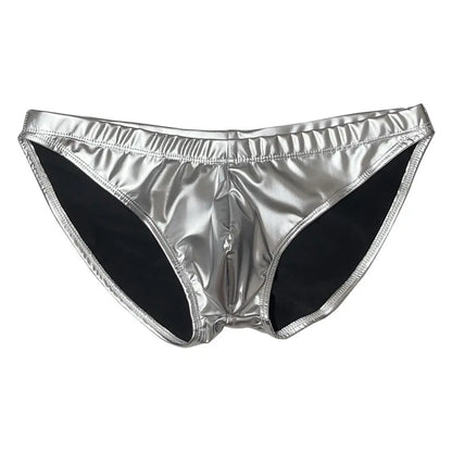 Low Waist Leather Men Briefs