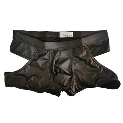 Men Hollow Back Leather Boxers
