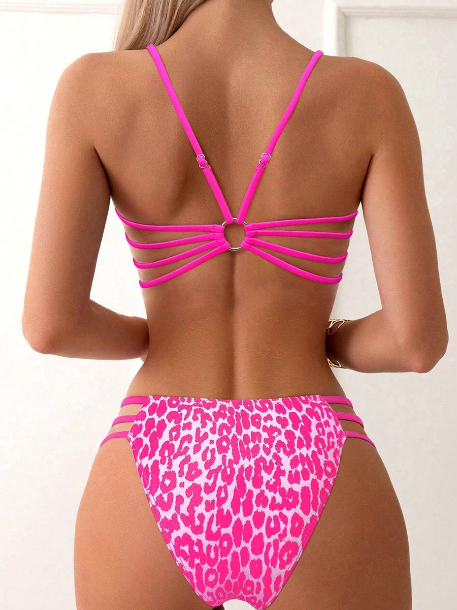 High Waist Leopard Micro Bikini Set