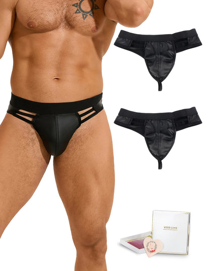 Leather Hollow Out Man Unerderwear