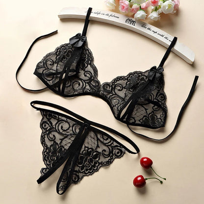Women's Transparent Lace Bra & Panty Set