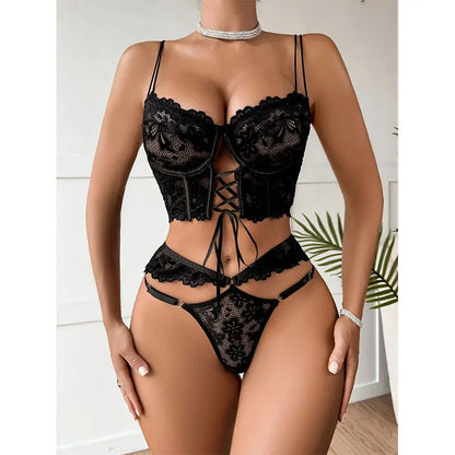 Floral Lingerie Bra Set