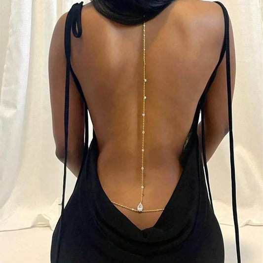 Backless Rhinestone Body Chain