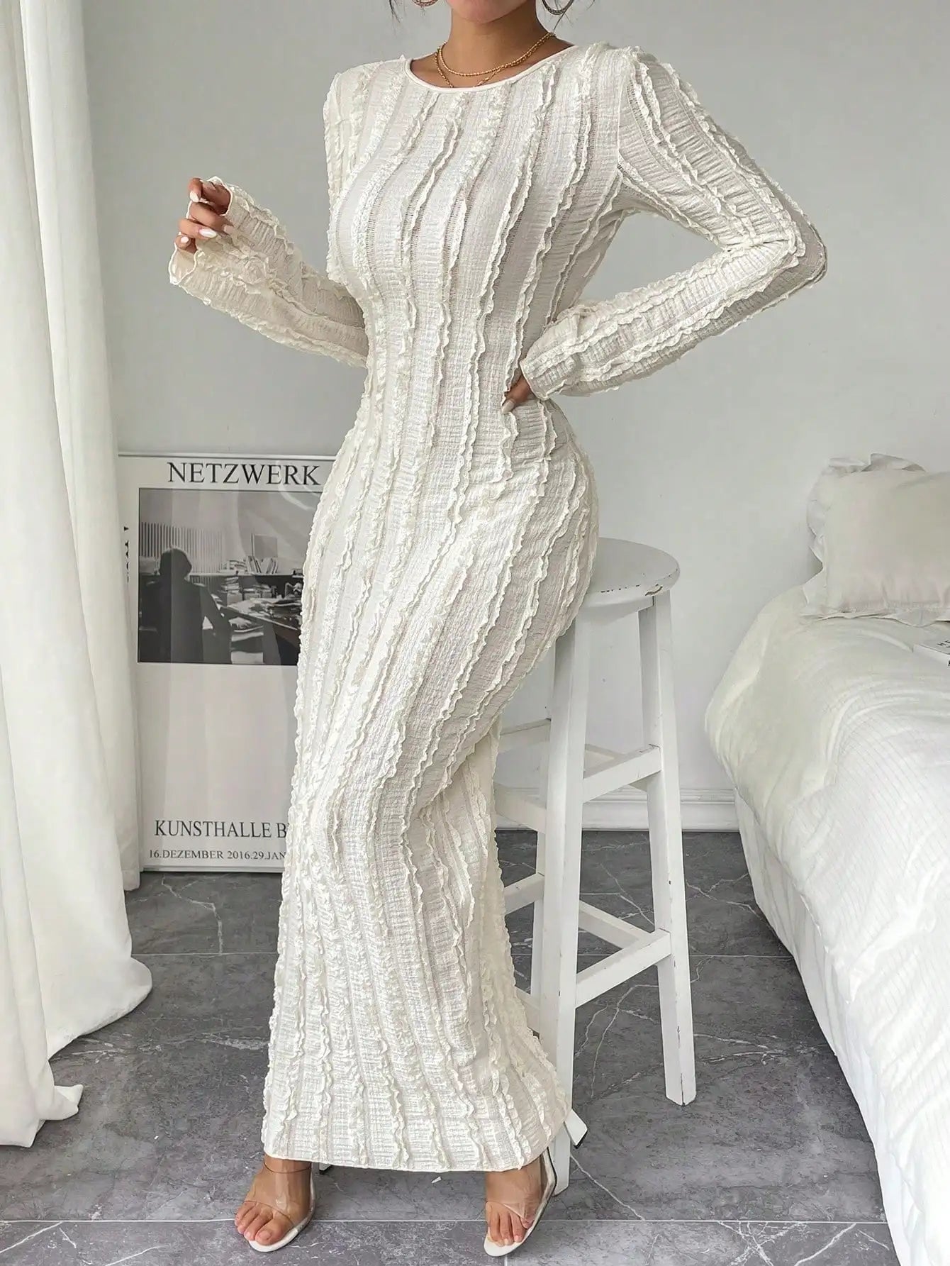 Long sleeve sheath dress
