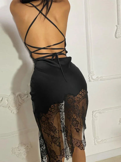 Backless Cross Slim Bodycon Dress
