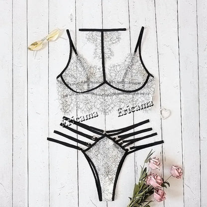 Transparent Eyelash Lace Lingerie Set