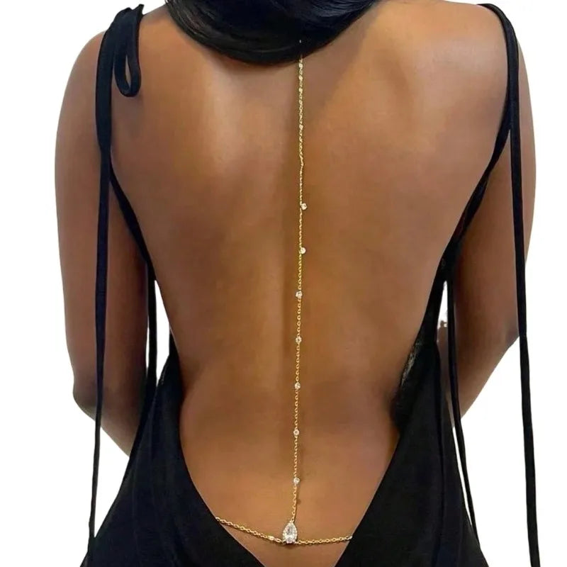 Backless Rhinestone Body Chain