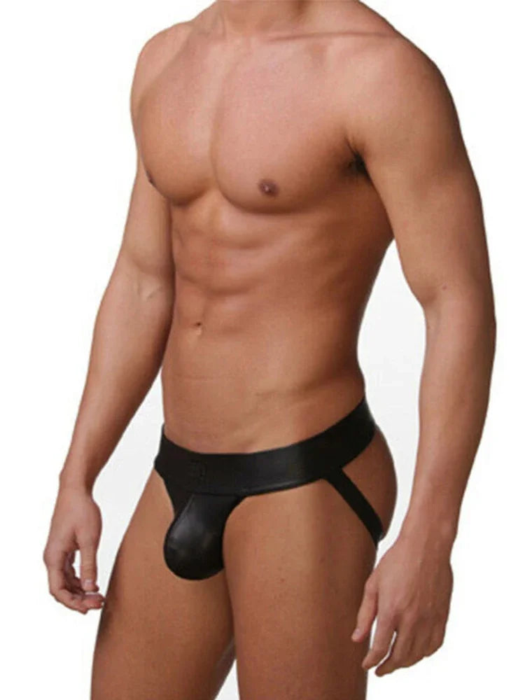 Men's Faux Leather Erotic Panties