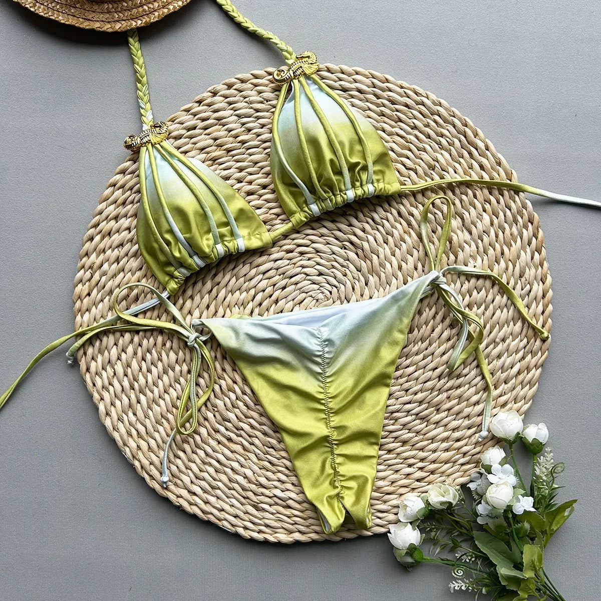 Tie dye split style swimwear
