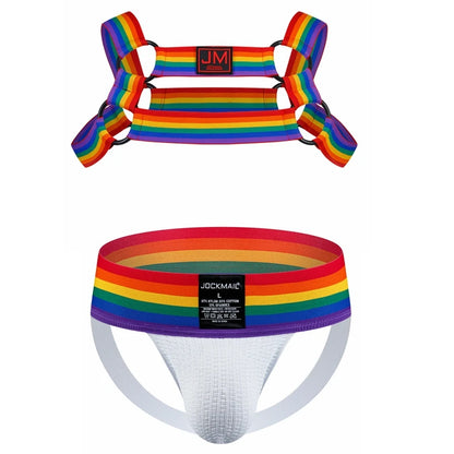 Rainbow Pattern Mens Harness Sets