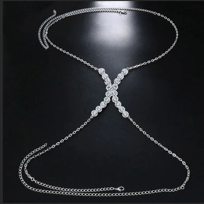 Women Rhinestone Chest Bracket