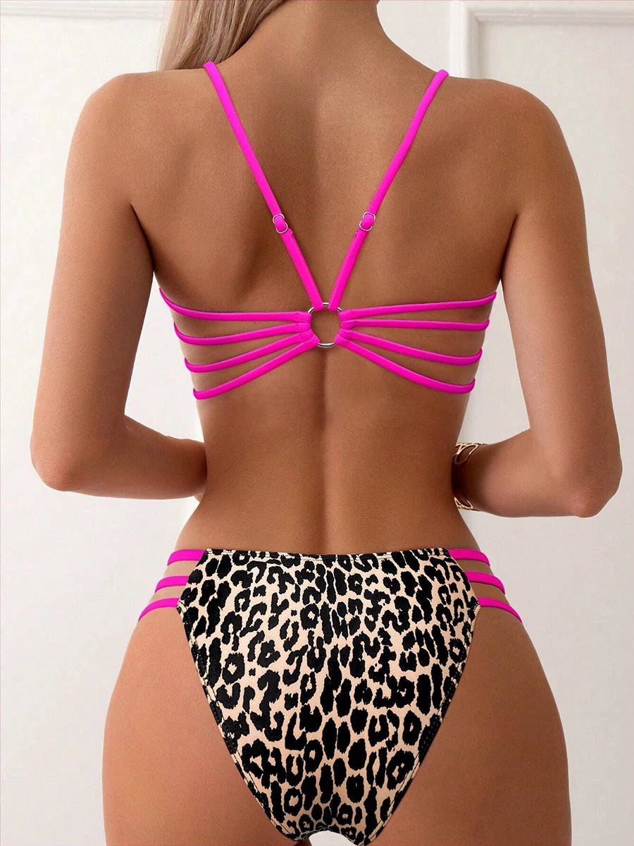 High Waist Leopard Micro Bikini Set