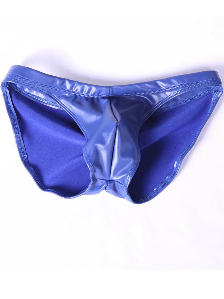 Low Waist Leather Men Briefs