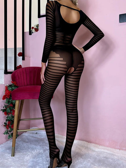 Floral Body Stocking stripe Lingerie