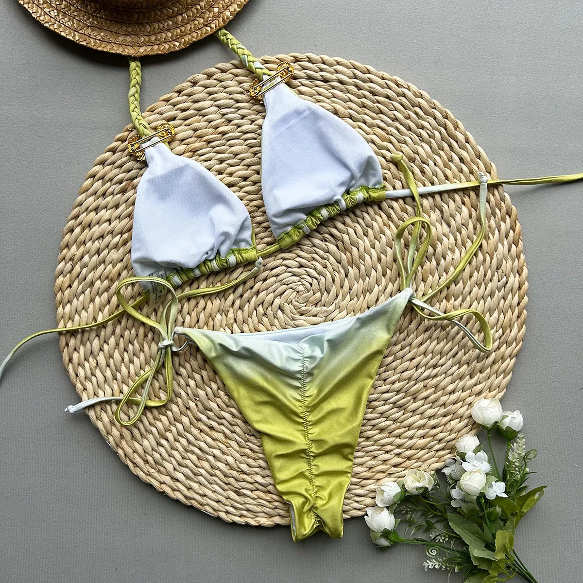 Tie dye split style swimwear