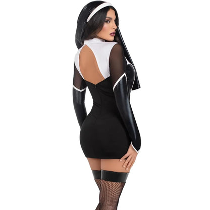 Faux Leather Nun Maid Uniform