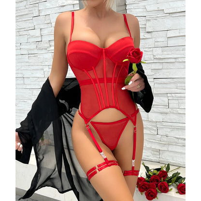 Women Backless Mesh Lingerie