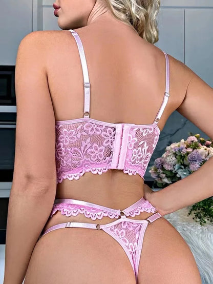 Floral Lingerie Bra Set
