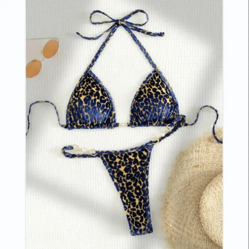 Leopard Pearl Bikini Set