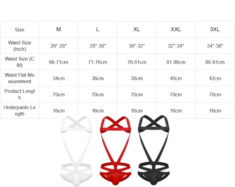 Men Sexy Bodysuit Strap