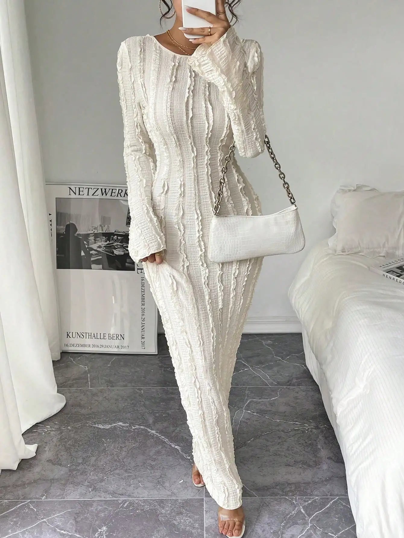 Long sleeve sheath dress