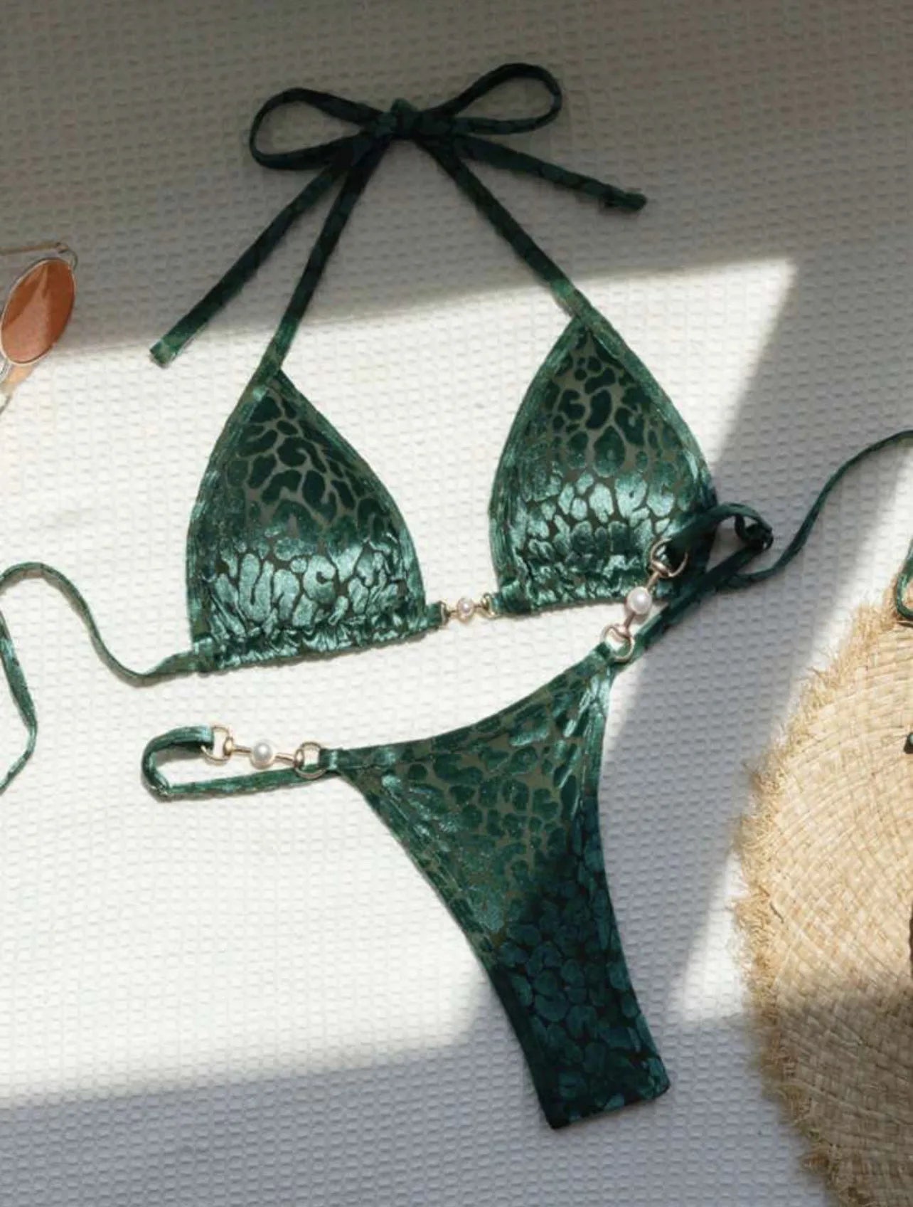 Leopard Pearl Bikini Set