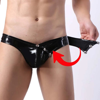 Men Pouch Leather Panties