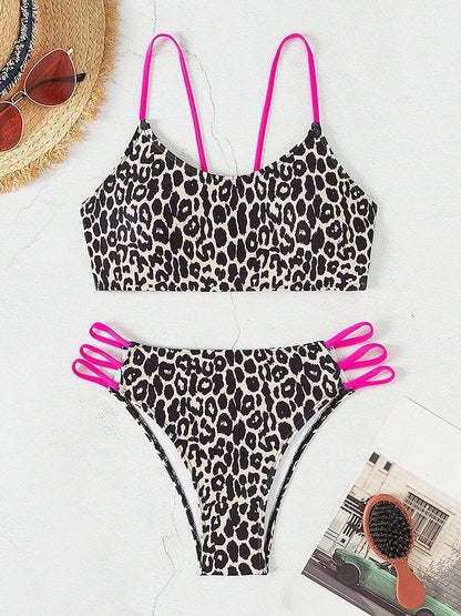 High Waist Leopard Micro Bikini Set