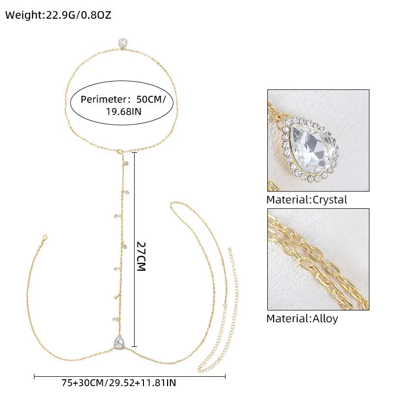 Backless Rhinestone Body Chain
