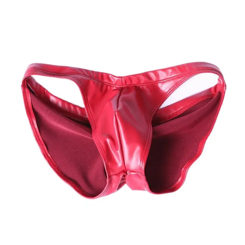 Low Waist Leather Men Briefs