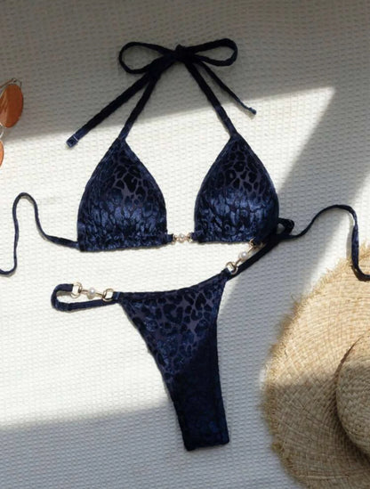Leopard Pearl Bikini Set